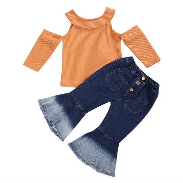 18m 7t infant kid baby girl fashion set knitted cut out long sleeve shirt flare denim pants spring autumn, White
18m 7t infant kid baby girl fashion set knitted cut out long sleeve shirt flare denim pants spring autumn, White