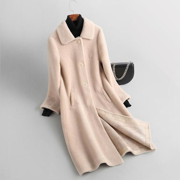 women's fur & faux 2022 autumn winter fashion long jacket women plus size wool coat loose granule sheep shearing overcoat female 3xl h1, Black
women's fur & faux 2022 autumn winter fashion long jacket women plus size wool coat loose granule sheep shearing overcoat female 3xl h1, Black