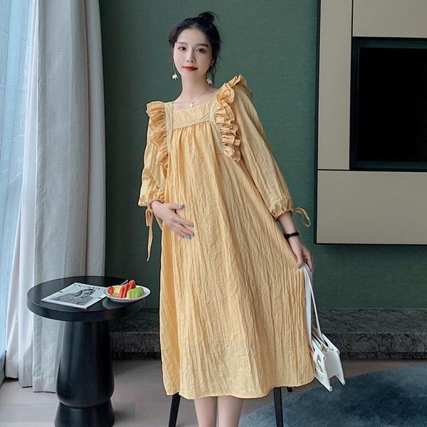 maternity dresses clothes for pregnant women sweet long sleeve retro a-line loose thin linen cotton pregnancy wear spring summer, White
maternity dresses clothes for pregnant women sweet long sleeve retro a-line loose thin linen cotton pregnancy wear spring summer, White