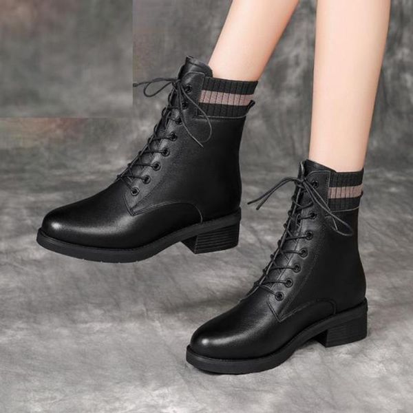 boots 2022 autumn and winter leather female british style thick heel single short womens, Black
boots 2022 autumn and winter leather female british style thick heel single short womens, Black