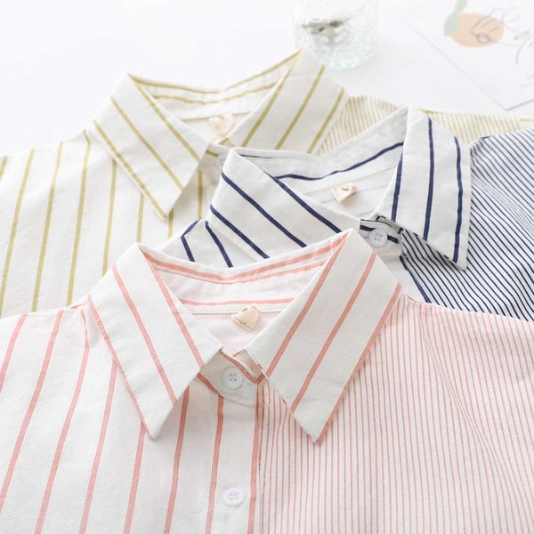 women's blouses & shirts striped womens 100% cotton lady long sleeve patchwork female clothes spring autumn arrivals o2h5, White
women's blouses & shirts striped womens 100% cotton lady long sleeve patchwork female clothes spring autumn arrivals o2h5, White