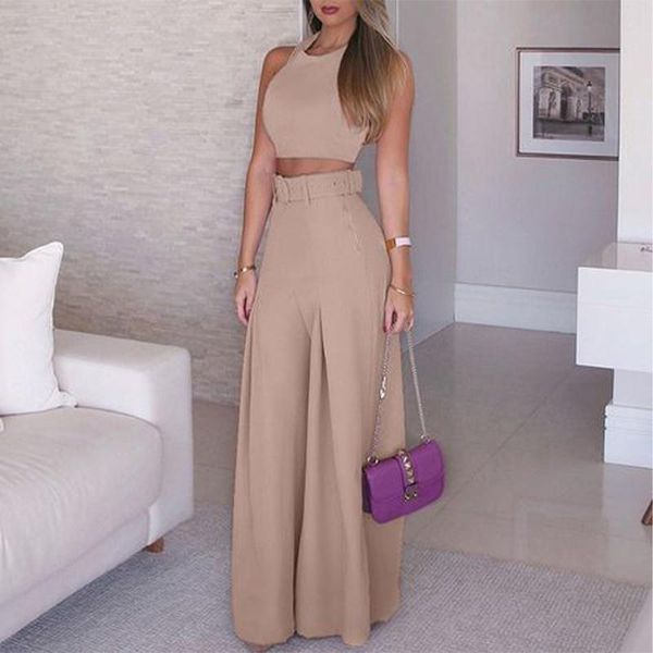 women's two piece pants women solid suits sleeveless cropped no belt wide leg high waist straight loose 2 set summer streetwear 2021, White
women's two piece pants women solid suits sleeveless cropped no belt wide leg high waist straight loose 2 set summer streetwear 2021, White