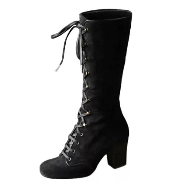 boots 2021 women's mid calf shoes woman cross lace up female suede high heels ladies thick retro plus size, Black
boots 2021 women's mid calf shoes woman cross lace up female suede high heels ladies thick retro plus size, Black