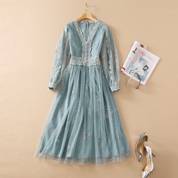 casual dresses europe and the united states women's clothing new spring long sleeve v-neck mesh embroidery fashion blue dress rfvh, Black;gray
casual dresses europe and the united states women's clothing new spring long sleeve v-neck mesh embroidery fashion blue dress rfvh, Black;gray