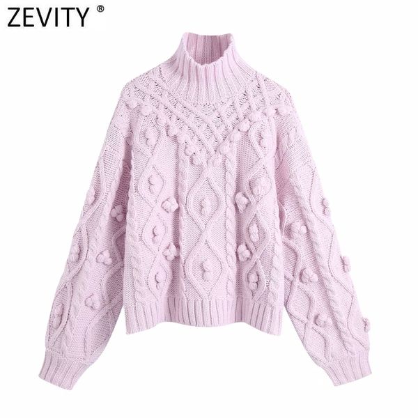 zevity women fashion turtleneck collar ball appliques casual knitting sweater ladies chic long sleeve pullovers s518 210419, White;black
zevity women fashion turtleneck collar ball appliques casual knitting sweater ladies chic long sleeve pullovers s518 210419, White;black
