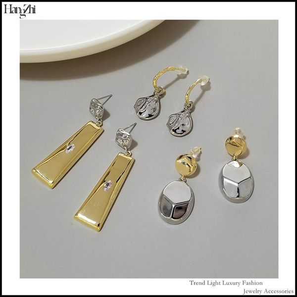 dangle & chandelier fashionable european and american cold wind irregular metal earrings copper plated two-tone ins temperament women drop, Silver
dangle & chandelier fashionable european and american cold wind irregular metal earrings copper plated two-tone ins temperament women drop, Silver