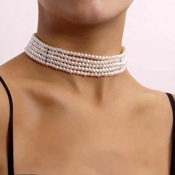 pendant necklaces trendy luxury multilayer pearl choker chain necklace for women girl silver color collar wedding party fashion jewelry gift
pendant necklaces trendy luxury multilayer pearl choker chain necklace for women girl silver color collar wedding party fashion jewelry gift