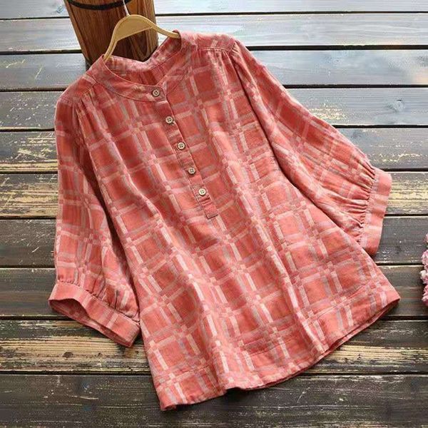 dress arrival of the female summer casual loose half sleeve-to-neck blouse all combined single breasted plaid cotton linen shirts w88, Black;gray
dress arrival of the female summer casual loose half sleeve-to-neck blouse all combined single breasted plaid cotton linen shirts w88, Black;gray