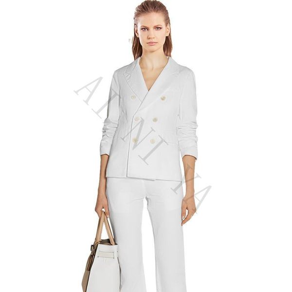 jacket+pants womens business suits ivory female office uniform formal prom party ladies trouser suit 2 piece tuxedo women's two pants, White
jacket+pants womens business suits ivory female office uniform formal prom party ladies trouser suit 2 piece tuxedo women's two pants, White