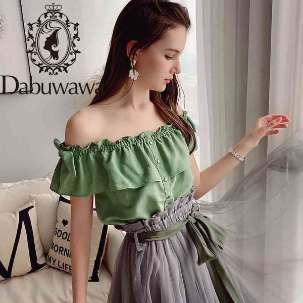 dabuwawa sweet off shoulder chiffon blouse women solid ruffle slash neck button front short shirts female dt1bcf002 210520, White
dabuwawa sweet off shoulder chiffon blouse women solid ruffle slash neck button front short shirts female dt1bcf002 210520, White
