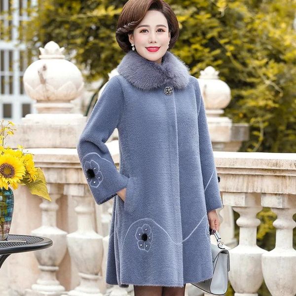 women's wool & blends women winter jacket fur coller thick imitation mink cashmere coat middle-aged mother woolen plus size 5xl, Black
women's wool & blends women winter jacket fur coller thick imitation mink cashmere coat middle-aged mother woolen plus size 5xl, Black