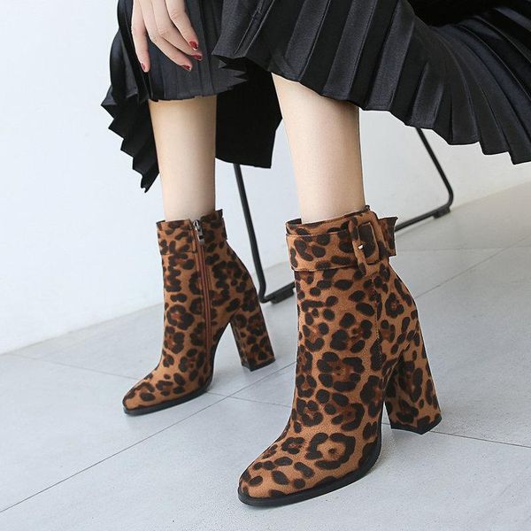 boots spring autumn fashion round head leopard print zipper ladies nude winter frosted thick heel short women's shoes, Black
boots spring autumn fashion round head leopard print zipper ladies nude winter frosted thick heel short women's shoes, Black