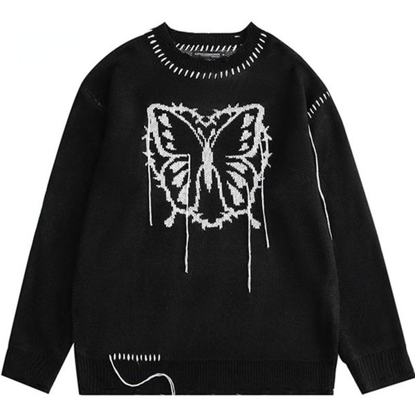 men's sweaters hip hop knitwear mens 2021 autumn harajuku fashion butterfly male loose streetwear cotton pullover sweater women, White;black
men's sweaters hip hop knitwear mens 2021 autumn harajuku fashion butterfly male loose streetwear cotton pullover sweater women, White;black
