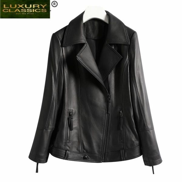 women's leather & faux winter autumn genuine jacket women clothes 2021 korean streetwear real sheepskin coat chaqueta mujer d003, Black
women's leather & faux winter autumn genuine jacket women clothes 2021 korean streetwear real sheepskin coat chaqueta mujer d003, Black