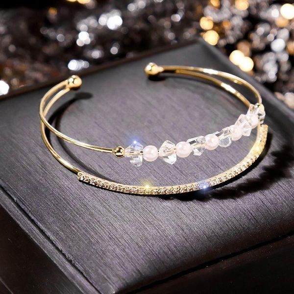 charm bracelets double layer rhinestone pearl open for women girls korean fashion delicate chic jewelry fine gifts, Golden;silver
charm bracelets double layer rhinestone pearl open for women girls korean fashion delicate chic jewelry fine gifts, Golden;silver
