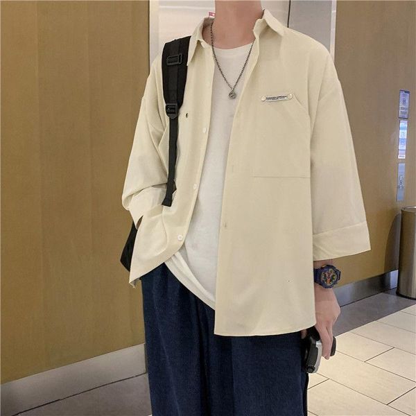 men's casual shirts summer thin korean fashion loose streetwear short-sleeved -2xl, White;black
men's casual shirts summer thin korean fashion loose streetwear short-sleeved -2xl, White;black