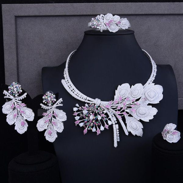 earrings & necklace larrauri 4pcs flower bangle ring for women statement wedding jewelry sets fashion making accessories, Silver
earrings & necklace larrauri 4pcs flower bangle ring for women statement wedding jewelry sets fashion making accessories, Silver