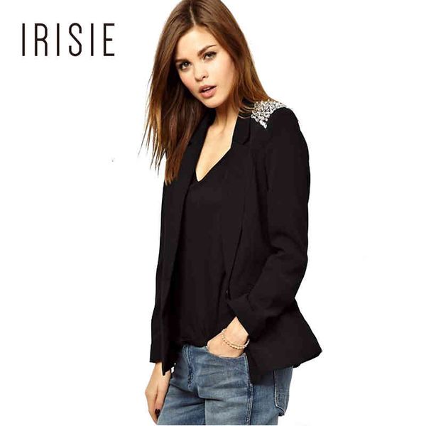 women's suits & blazers irisie apparel rivet shoulder office blazer suit black casual single button female jacket slim chic basic women, White;black
women's suits & blazers irisie apparel rivet shoulder office blazer suit black casual single button female jacket slim chic basic women, White;black