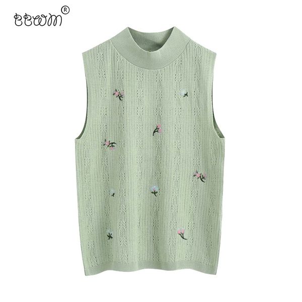 women vintage floral embroidery cropped knitted vest fashion o neck sleeveless sweater girls chic 210520, Black;white
women vintage floral embroidery cropped knitted vest fashion o neck sleeveless sweater girls chic 210520, Black;white