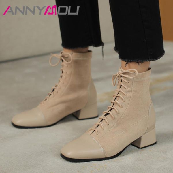 boots annymoli woman med heel ankle thick short lace up square toe female shoes autumn winter beige big size 43, Black
boots annymoli woman med heel ankle thick short lace up square toe female shoes autumn winter beige big size 43, Black