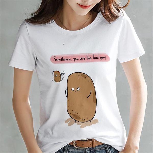 summer cute and women fashion men womens potato philosophy harajuku short sleeve white thin section clothing, White;black
summer cute and women fashion men womens potato philosophy harajuku short sleeve white thin section clothing, White;black