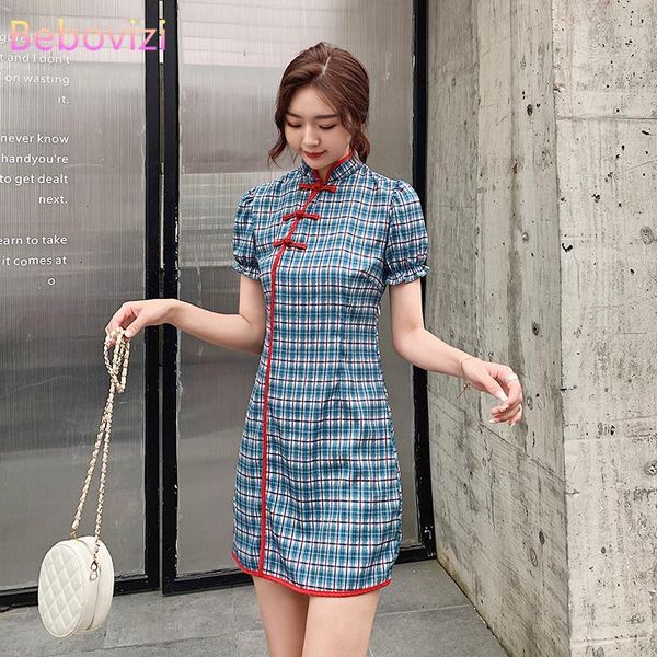 blue grid slim party casual qipao traditional chinese clothes vintage modern cheongsam dress for women shanghai ethnic clothing, Red
blue grid slim party casual qipao traditional chinese clothes vintage modern cheongsam dress for women shanghai ethnic clothing, Red
