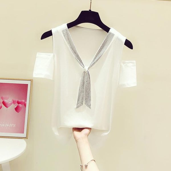 summer fashion tee diamond bow off-shoulder round neck short sleeve bottom shirt t-shirt women's casual all-match m5s1, Black
summer fashion tee diamond bow off-shoulder round neck short sleeve bottom shirt t-shirt women's casual all-match m5s1, Black