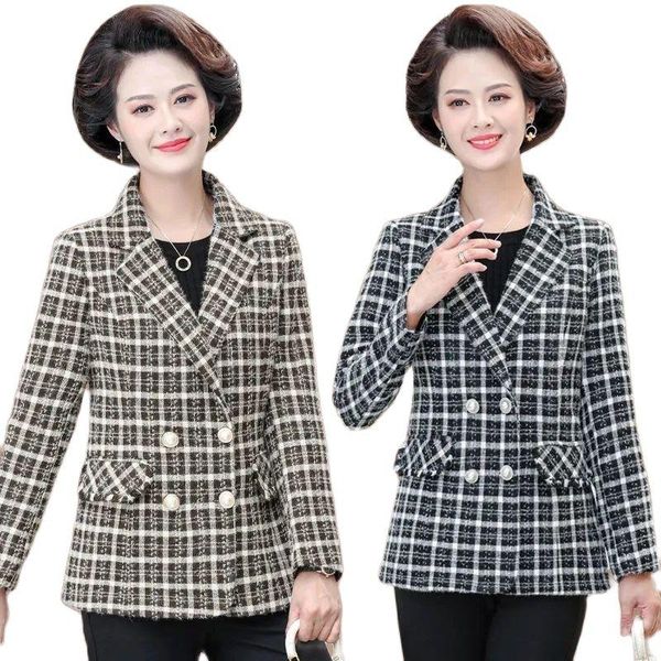 women's suits & blazers fashion middle-aged mother spring autumn ladies woolen cloth suit jacket lattice short large size slim female b, White;black
women's suits & blazers fashion middle-aged mother spring autumn ladies woolen cloth suit jacket lattice short large size slim female b, White;black