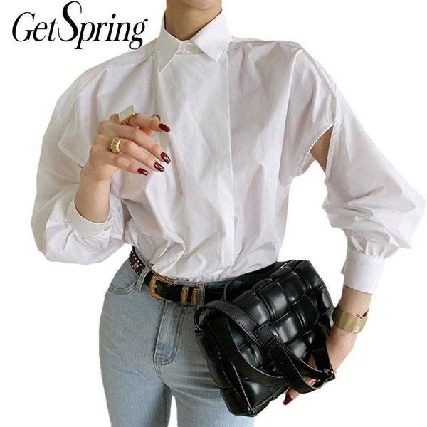 getspring women shirt hollow out cotton white woman blouses shirts long sleeve asymmetry womens 210601
getspring women shirt hollow out cotton white woman blouses shirts long sleeve asymmetry womens 210601