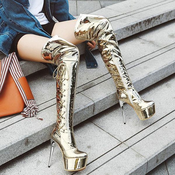 boots gold silver pink women thigh high fashion mirror patent leather 14cm stiletto over the knee fetish prom long, Black
boots gold silver pink women thigh high fashion mirror patent leather 14cm stiletto over the knee fetish prom long, Black
