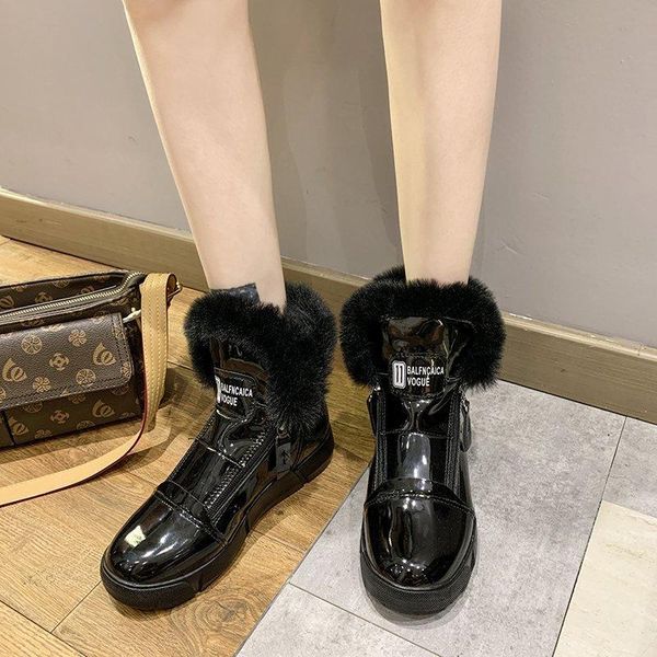 boots fashion round toe keep warm snow women low-heeled non-slip ankle boot short plush solid color zapatillas mujer, Black
boots fashion round toe keep warm snow women low-heeled non-slip ankle boot short plush solid color zapatillas mujer, Black