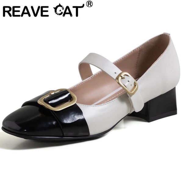 2021 women pumps round toe 3.5cm block heels genuine leather patchwork buckle stylish student big size 43 a3627 dress shoes, Black
2021 women pumps round toe 3.5cm block heels genuine leather patchwork buckle stylish student big size 43 a3627 dress shoes, Black