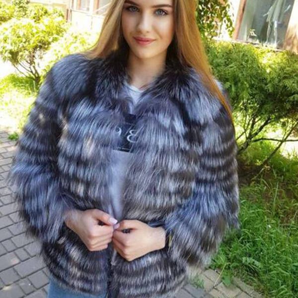 women's fur & faux silver coat real jacket women furry overcoat 2021 latest design outwear warm fashion, Black
women's fur & faux silver coat real jacket women furry overcoat 2021 latest design outwear warm fashion, Black