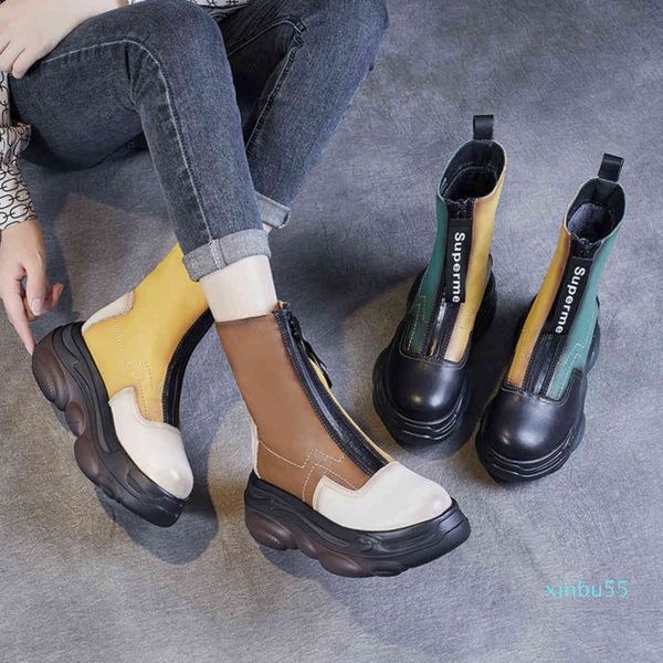 winter snow boots round head thick bottom middle boots wear-resistant anti-skid color matching high women's boots versatile short, Black
winter snow boots round head thick bottom middle boots wear-resistant anti-skid color matching high women's boots versatile short, Black