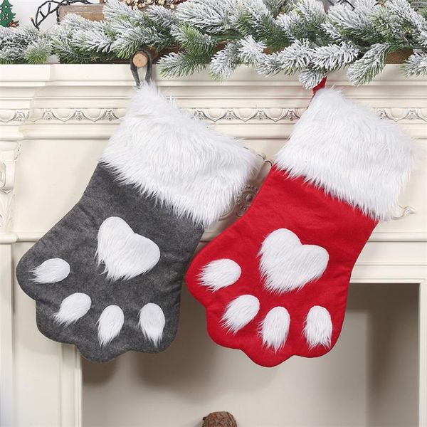 christmas decorations stocking long-haired dog claw socks children gift bag tree ornaments xmas for home
christmas decorations stocking long-haired dog claw socks children gift bag tree ornaments xmas for home