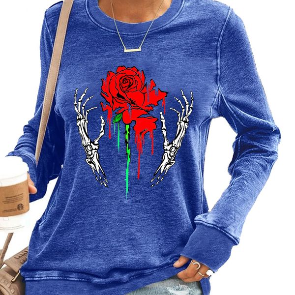 autumn and winter 2021 fashion women's halloween theme holding rose print casual sweater, Black
autumn and winter 2021 fashion women's halloween theme holding rose print casual sweater, Black