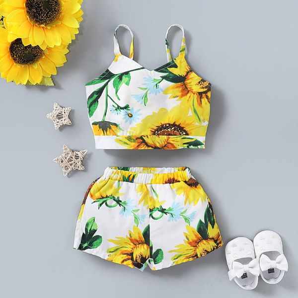 clothing sets born baby girls outfits toddler sleeveless sunflower print suspender +shorts girl, White
clothing sets born baby girls outfits toddler sleeveless sunflower print suspender +shorts girl, White