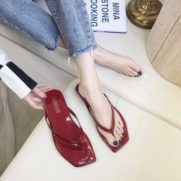 beach slippers female summer casual fashion wear non-slip flip flops square head flat bottom sandals, Black
beach slippers female summer casual fashion wear non-slip flip flops square head flat bottom sandals, Black