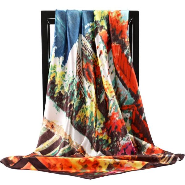 scarves 2021 luxury 90x90cm dustproof kerchief square bandanna female summer silk fashion sunscreen oil painting shawl, Blue;gray
scarves 2021 luxury 90x90cm dustproof kerchief square bandanna female summer silk fashion sunscreen oil painting shawl, Blue;gray