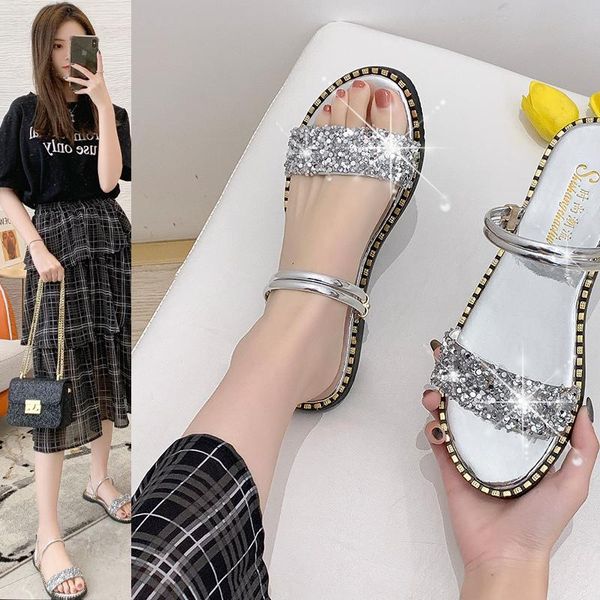 net red flat bottom sandals 2021 women's shoes versatile fairy style fashion students rome one shoe two slippers, Black
net red flat bottom sandals 2021 women's shoes versatile fairy style fashion students rome one shoe two slippers, Black