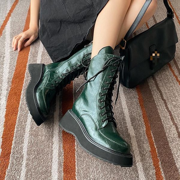 boots thick soled for women shoes autumn winter 2021 lace-up flat platform height increasing motorcycle short, Black
boots thick soled for women shoes autumn winter 2021 lace-up flat platform height increasing motorcycle short, Black