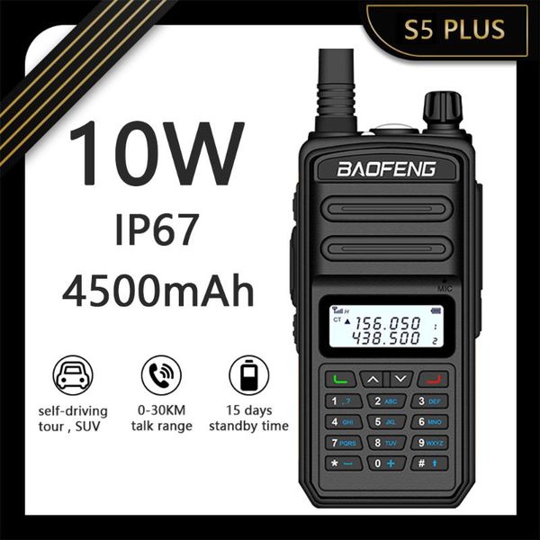 walkie talkie 2021 baofeng ip67 waterproof s5 plus bf x3 high power long range tri-band ham cb radio hf transceiver