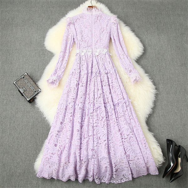 dress elegant lady spring runway fashion designer female manga beads mid-calf lace party dresses night, Black;gray
dress elegant lady spring runway fashion designer female manga beads mid-calf lace party dresses night, Black;gray