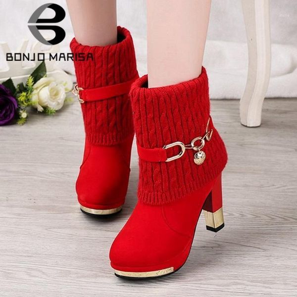 boots bonjomarisa fashion ladies metal ankle high heels platform flock women 2021 patchwork warm winter shoes woman1, Black
boots bonjomarisa fashion ladies metal ankle high heels platform flock women 2021 patchwork warm winter shoes woman1, Black