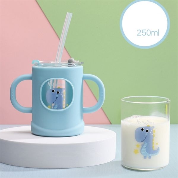 1 set of baby feeding cups, children's silicone microwave oven heated glass cups, baby milk cups with graduated straws 211027
1 set of baby feeding cups, children's silicone microwave oven heated glass cups, baby milk cups with graduated straws 211027