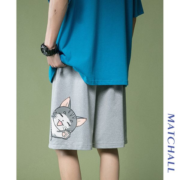 casual men's pants summer shorts loose and five point trendy beach, Black 
casual men's pants summer shorts loose and five point trendy beach, Black