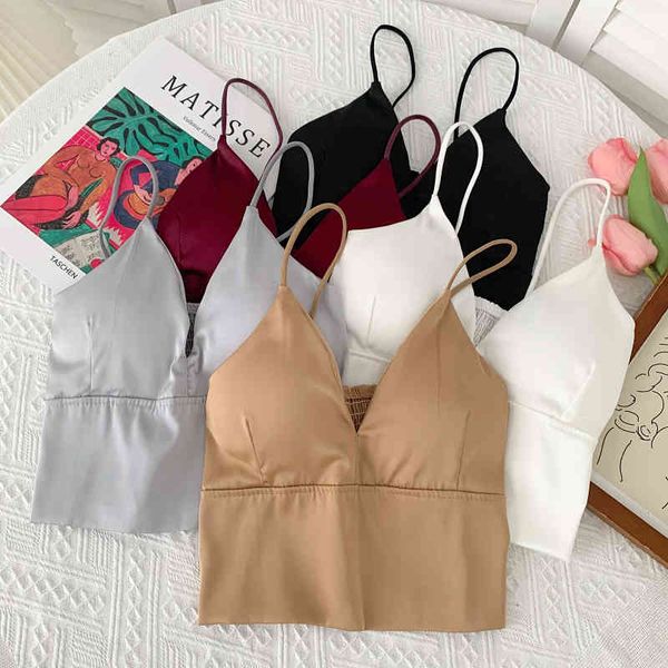 solid color v-neck camisole with a bottoming shirt, high waist, short women's summer all-match 210507, White
solid color v-neck camisole with a bottoming shirt, high waist, short women's summer all-match 210507, White