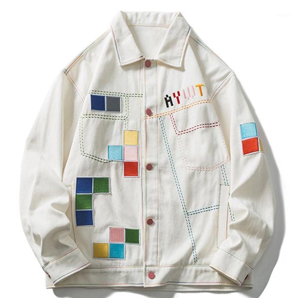 men's jackets men vintage outwear harajuku hip hop streetwear embroidery letter plaid white denim jacket 2021 autumn cargo coat, Black;brown
men's jackets men vintage outwear harajuku hip hop streetwear embroidery letter plaid white denim jacket 2021 autumn cargo coat, Black;brown