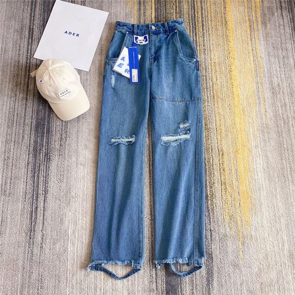 men's jeans men women 1:1 shooting frayed style ader error denim damage adererror pants, Blue
men's jeans men women 1:1 shooting frayed style ader error denim damage adererror pants, Blue
