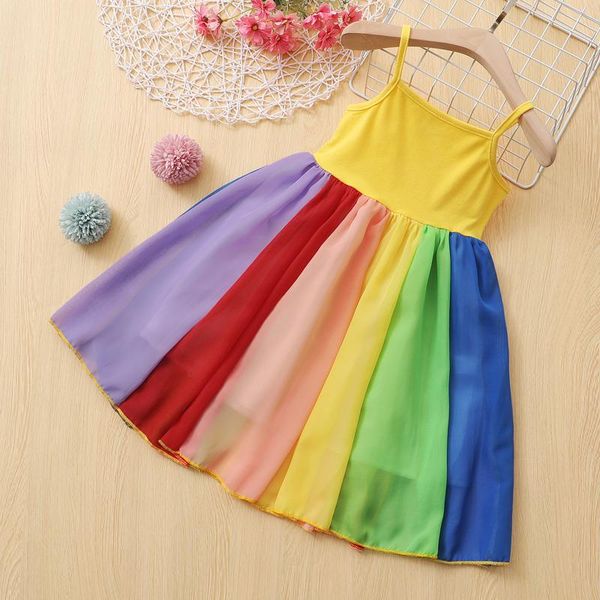 girl's dresses toddler baby girls clothes sleeveless rainbow printed suspender dress patchwork party princess 18 24 months 3 4 5 years, Red;yellow
girl's dresses toddler baby girls clothes sleeveless rainbow printed suspender dress patchwork party princess 18 24 months 3 4 5 years, Red;yellow